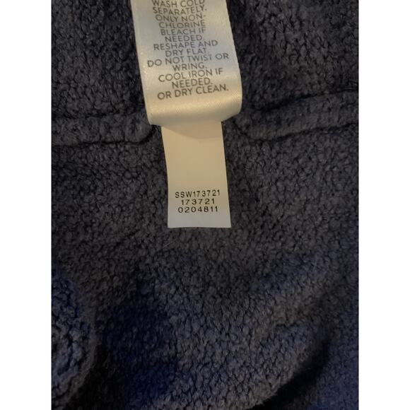 J Jill Sweater Women's Large Waffle Knit Tunic Cowl Neck Blue Purple Cozycore - Picture 11 of 11